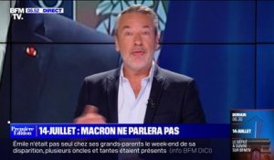 ÉDITO - 14-Juillet: Emmanuel Macron ne parlera pas, "lui qui cherche à être le maître des horloges, c'est plutôt le maitre du compte à rebours"