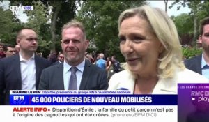 "Avec 45.000 policiers et gendarmes sur le terrain heureusement que ça s'est bien passé": Marine Le Pen au sujet de la nuit du 13 au 14 juillet