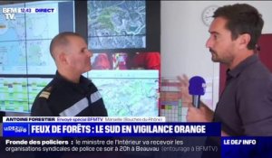 Incendie à Marseille: "La situation est stabilisée soir mais on maintient une surveillance active", indique le chef des opérations au bataillon des marins-pompiers