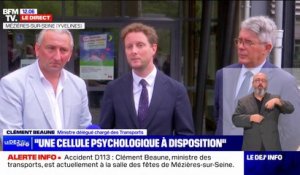Accident mortel dans les Yvelines: Clément Beaune assure qu'une "cellule psychologique a été activée tout de suite"