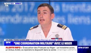 Évacuation des Français au Niger: "Il y a une coordination technique avec les forces nigériennes", indique le colonel Pierre Gaudillère (porte-parole de l'État-major des armées)