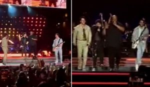 Jonas Brothers bodyguard ‘Big Rob’ reunites with band on stage to perform ‘Burnin’ Up’
