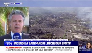 Incendie à Saint-André: "La situation est sous contrôle", indique Christophe Béchu (ministre de la Transition écologique et de la Cohésion des territoires)