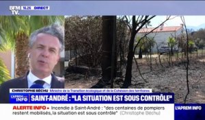 Pompier blessé dans l'incendie à Saint-André: "Les nouvelles sont plutôt rassurantes", affirme Christophe Béchu (ministre de la Transition écologique et de la Cohésion des territoires)