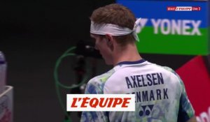 Christo Popov impuissant face à Axelsen - Badminton - Championnats du monde