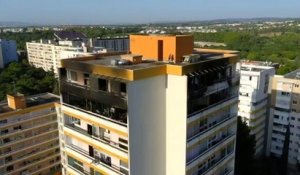 Violent incendie dans un immeuble, quartier la Paillade, à Montpellier ce mercredi 23 août 2023