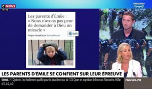 Disparition - Le journaliste qui a rencontré les parents d'Emile, en larmes, ce soir sur le plateau de CNews : "Ils disent à Dieu, si tu es capable de marcher sur les eaux, tu es capable de ramener notre fils"