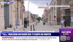 Emmanuel Macron réunit les 11 chefs des partis politiques français à Saint-Denis (Seine-Saint-Denis)