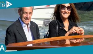 Carla Bruni et Nicolas Sarkozy enlacés  arrivée remarquée à la Mostra de Venise