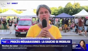 Procès de Niort contre les organisateurs des manifestations anti-mégabassines: "C'est de la répression de nos droits syndicaux", affirme Laurence Marandola (Confédération paysanne)