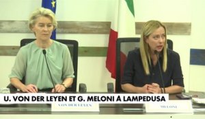 Ursula Von Der Leyen et Giorgia Meloni à Lampedusa