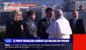 Le pape François rencontre Emmanuel Macron au palais du Pharo à Marseille