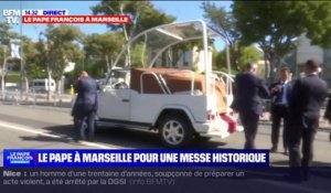 Le pape à Marseille: la papamobile du pape François se prépare pour descendre l'Avenue du Prado