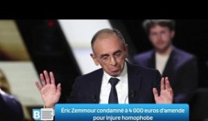 Éric Zemmour condamné à 4 000 euros d’amende pour injure homophobe