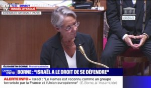 Israël: Élisabeth Borne juge "choquant et désolant d'entendre des voix dissonantes jusque sur les bancs" de l'Assemblée nationale