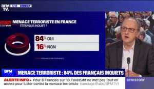 84% des Français se disent "inquiets" de la menace terroriste en France (sondage Elabe/BFMTV)