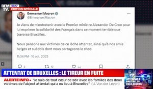 Attentat à Bruxelles: Emmanuel Macron dénonce un "lâche attentat" et exprime sa solidarité "à nos amis belges et suédois"
