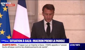 Le bombardement d'un hôpital à Gaza "nous a tous profondément choqués", réagit Emmanuel Macron