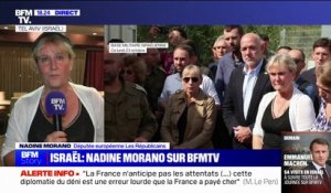 Visite d'Emmanuel Macron en Israël: "Ce qu'il doit obtenir en priorité, c'est la libération des otages", estime Nadine Morano (députée européenne les Républicains)