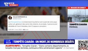 Tempête Ciaran: "1315 personnes ont dû être déplacées", annonce Gérald Darmanin sur X (ex-Twitter)