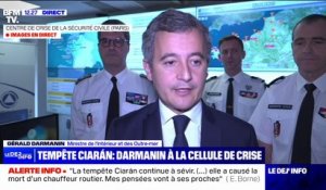 Tempête Ciarán: Gérald Darmanin parle d'un "drame" concernant la mort d'un chauffeur routier dans l'Aisne