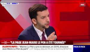 Antisémitisme: "Personne n'a défendu Jean-Marie Le Pen" affirme Jean-Philippe Tanguy