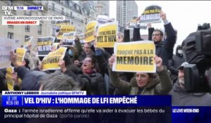 Un hommage de LFI empêché devant le mémorial du Vel d'Hiv à Paris par des manifestants