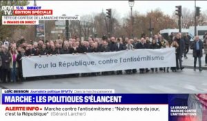 La marche contre l'antisémitisme s'élance à Paris avec les politiques en tête de cortège