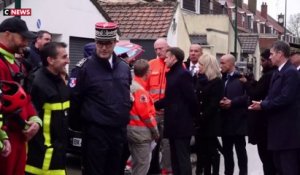 Pas-de-Calais : Emmanuel Macron auprès des sinistrés