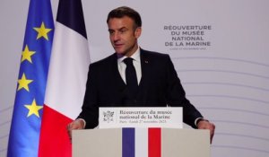 "Nous sommes la 2e puissance maritime au monde": Emmanuel Macron s'exprime lors de l'inauguration du musée national de la Marine à Paris