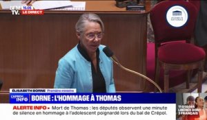 Élisabeth Borne rend hommage à Thomas: "Il incarnait des valeurs de générosité et de courage"