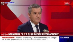 Attaque à Paris: Gérald Darmanin affirme qu'"il y a eu un ratage psychiatrique"