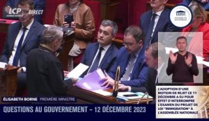 Loi immigration: La Première Ministre Elisabeth Borne dénonce "une union sacrée entre la Nupes et l'extrême droite" et accuse Mathilde Panot de "ne vouloir que le chaos"
