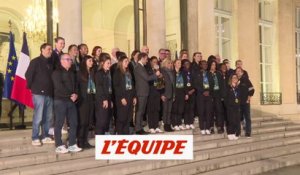 Les championnes du monde reçues à l'Élysée par le président Macron - Handball - Mondial (F)