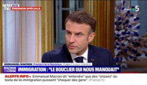 Pour Emmanuel Macron, la loi immigration est "le bouclier qu'il nous manquait"