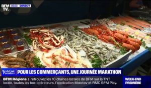 Au marché de Saint-Germain-en-Laye, les commerçants se préparent à une journée marathon