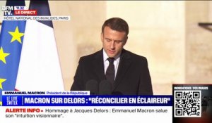 Emmanuel Macron: "Le combat de Jacques Delors consista d'abord à réconcilier avec elle-même une société bloquée"