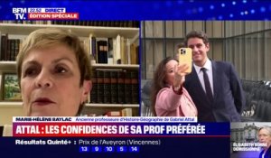 "Il n'est pas hors-sol du tout": Marie-Hélène Baylac, ancienne professeure de Gabriel Attal, à qui le ministre de l'Éducation nationale a rendu hommage lors de sa nomination, témoigne sur BFMTV