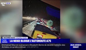 "On roule à 30km/h à la queue leu-leu": Un chauffeur routier témoigne de la situation sur l'autoroute A75, bloquée plusieurs heures à cause d'un accident de poids lourd provoqué par la neige