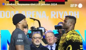 Boxe: face-à-face entre Ngannou et Joshua avant un combat le 8 mars en Arabie saoudite