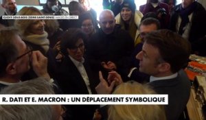 «Il n'y a pas de culture sans lieux culturels», lance un membre des Ateliers Médicis à Emmanuel Macron et la nouvelle ministre de la Culture Rachida Dati, tous deux en déplacement à Clichy-Sous-Bois ce jeudi.