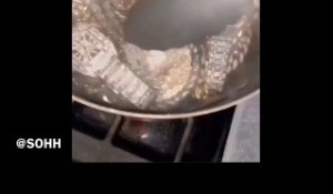 Blueface Cleans His Jewelry By Dipping It In Boiling Water