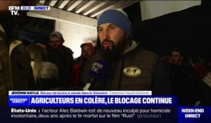 Blocage de l'A64: "L'État et notre ministre nous montrent du mépris", affirme Jérôme Bayle, éleveur de bovins à Carbonne (Haute-Garonne)
