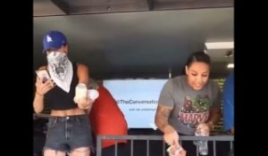 Machine Gun Kelly And Mod Sun Serve Water And Food To BLM Protesters