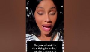 Cardi B Can’t Keep Her Eyes Open During Recording Session