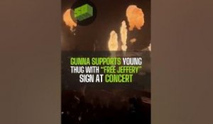 Gunna Supports Young Thug with "Free Jeffery" Sign At Concert