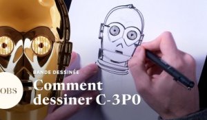 Dessiner C-3PO de Star Wars à la manière de la BD "Les Guerres de Lucas"