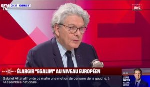 Thierry Breton, commissaire européen au marché intérieur, "souscrit" à l'idée d'Emmanuel Macron d'élargir Egalim au niveau européen