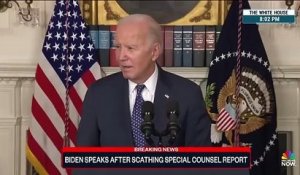Intervention surprise, cette nuit, de Joe Biden à la télé US après la publication d'un rapport soulignant ses "problèmes de mémoire qui empirent" : "Je n'ai pas de soucis" dit-il... avant de faire une nouvelle gaffe