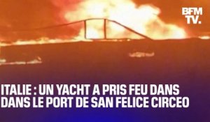 Italie: les images impressionnantes d'un yacht en flammes dans un port du centre du pays